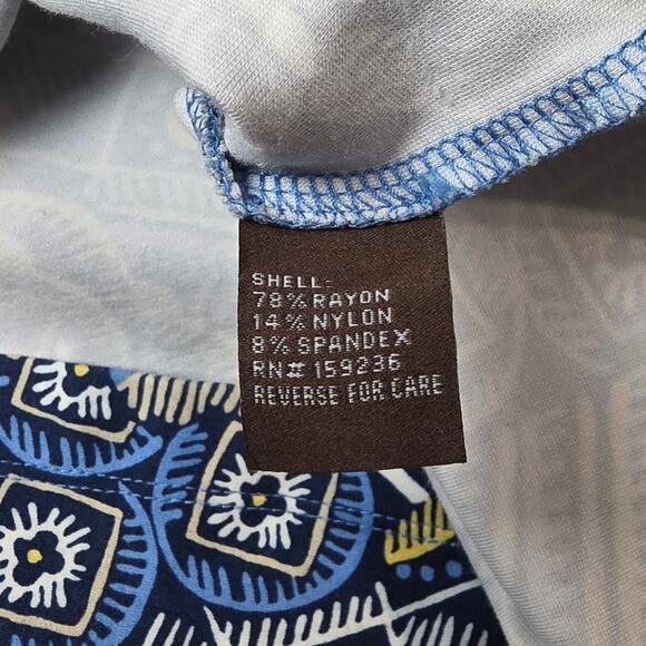 J.McLaughlin Sheath Dress Women XS Blue Abstract Print Sleeveless Stretch Preppy - Picture 7 of 10